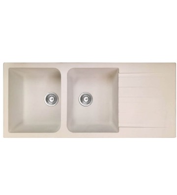 Undermount Duralit Synthetic Heavy Duty Sink with Two Troughs & Apron (116x50cm)