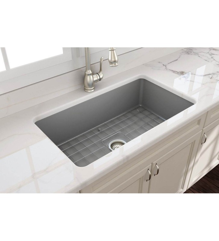 Bocchi Farmhouse Porcelain Kitchen Sink with One Bowl (81x48cm)