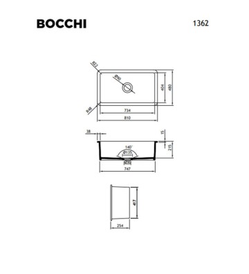 Νεροχύτης Κουζίνας Bocchi Farmhouse από Πορσελάνη με Μία Γούρνα (81x48cm)