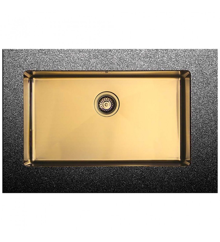 Fortinox Squadro Gold Brushed PVD Undermount Sink (74x44cm)