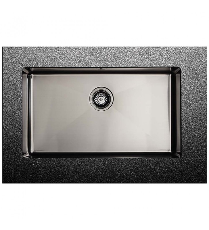 Νεροχύτης Υποκαθήμενος Fortinox Squadro Black Brushed PVD  (74x44cm)