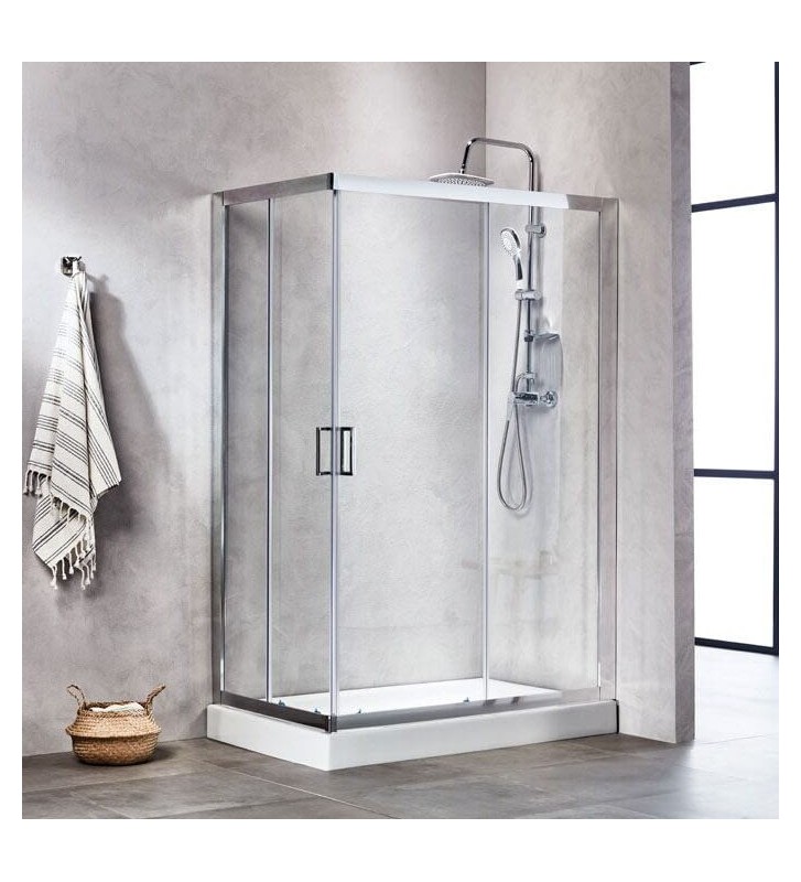 Καμπίνα Ντους Tema New Line Παραλληλόγραμμη  Διάφανη