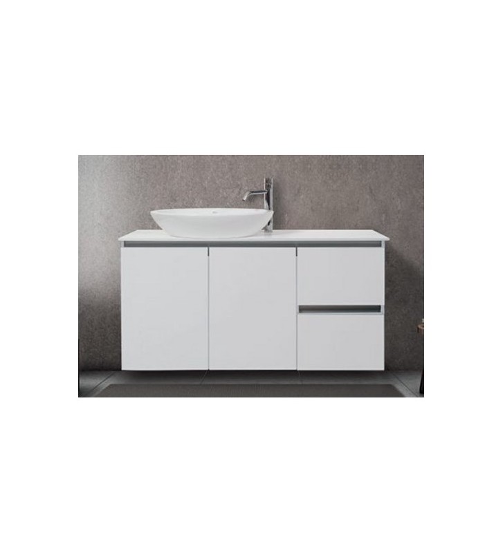 Venus Mabo MDF Lacquered Bathroom Furniture, Base, Corian Cover, Mirror & Cabinet