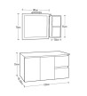 Mabo Aphrodite Bathroom Furniture Marine Plywood Veneer or White Lacquer, Base, Corian Cover, Mirror & Cabinet