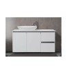 Mabo Aphrodite Bathroom Furniture Marine Plywood Veneer or White Lacquer, Base, Corian Cover, Mirror & Cabinet