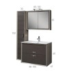 Krespania Mabo Plywood Bathroom Furniture with Veneer & Lacquer, Base, Washbasin, Mirror & Column