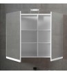 Apia Bathroom Furniture MDF Lacquer White base, washbasin, mirror-hidden cabinet