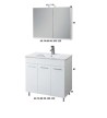 Apia Bathroom Furniture MDF Lacquer White base, washbasin, mirror-hidden cabinet