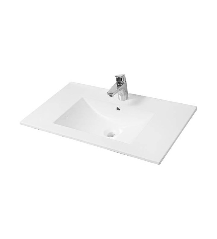 Apia Bathroom Furniture MDF Lacquer White base, washbasin, mirror-hidden cabinet
