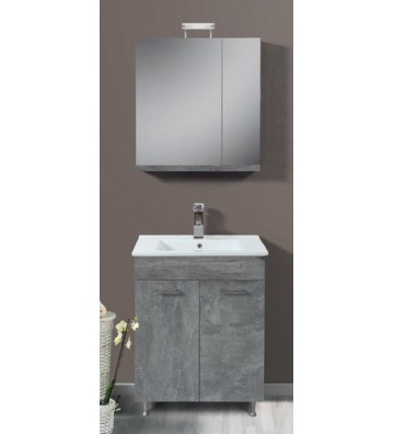 Apia Laminate Bathroom Furniture 60cm in 15 Shades Base, Washbasin, Mirror-Hide Cabinet & Column