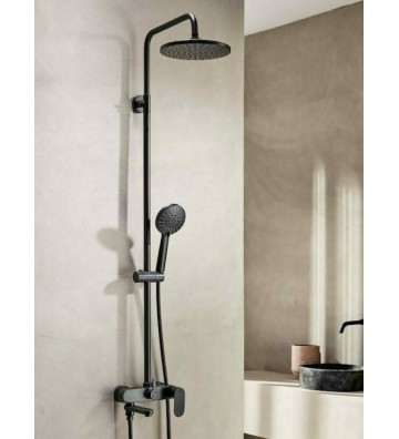 Στήλη Ντους Επεκτεινόμενη Με Μπαταρία Λουτρού Tema Roma Black Matt 3 Εξόδων