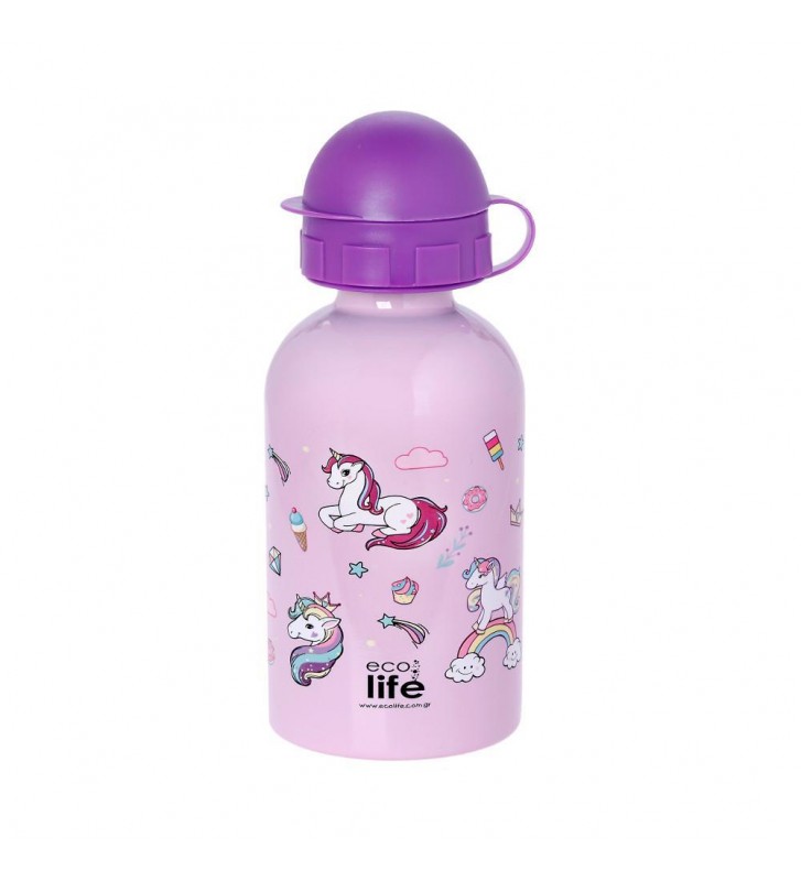 Children's Stainless Steel Bottle Ecolife Kids Unicorn 400ml