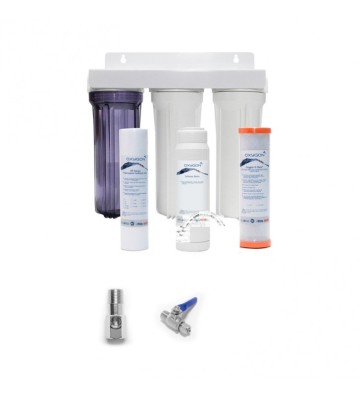 Oxygon Soft  Φίλτρανση & αποσκλήρυνση νερού  3σταδίων 10"x2,5" X-Clear 0,5μm & OxygonPP-5μm & Oxygon Ρητίνη 5μm WPC-PN000002-41