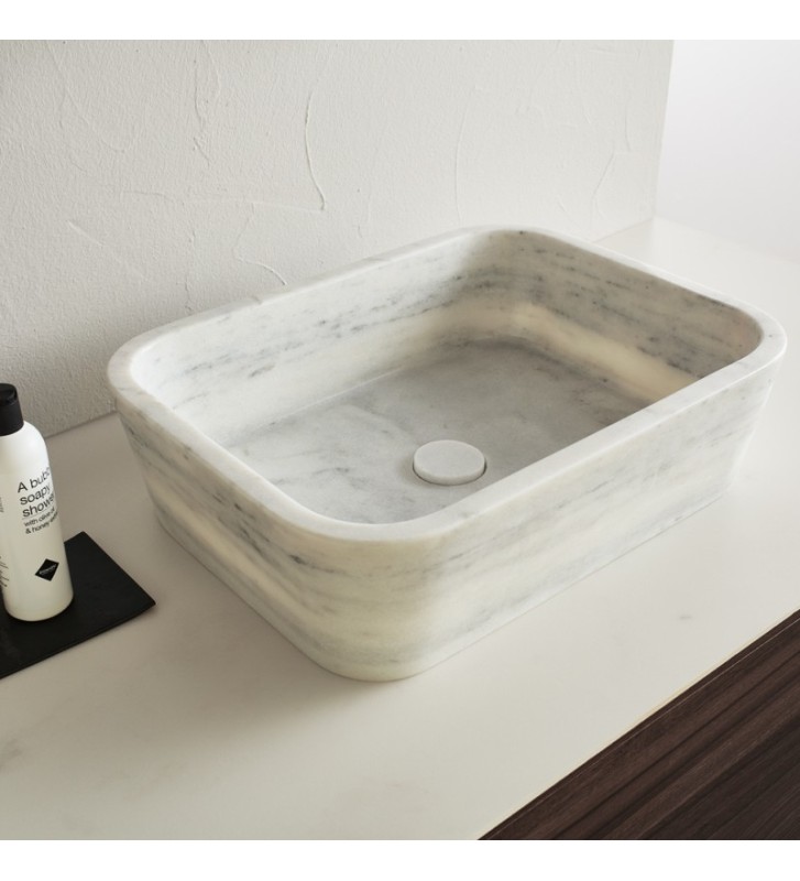 Νιπτήρας Επιτραπέζιος Μαρμάρινος Fossil Gaia Marble 50x38 εκ. (DS 50-300)