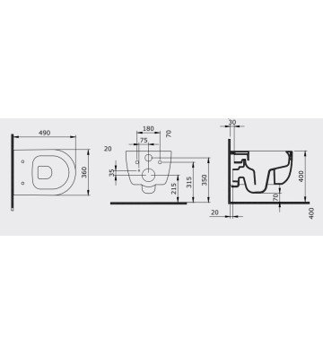 Λεκάνη Κρεμαστή Bocchi V-Tondo Rimless Λευκή με Κάλυμμα Slim Soft Closing Duroplast