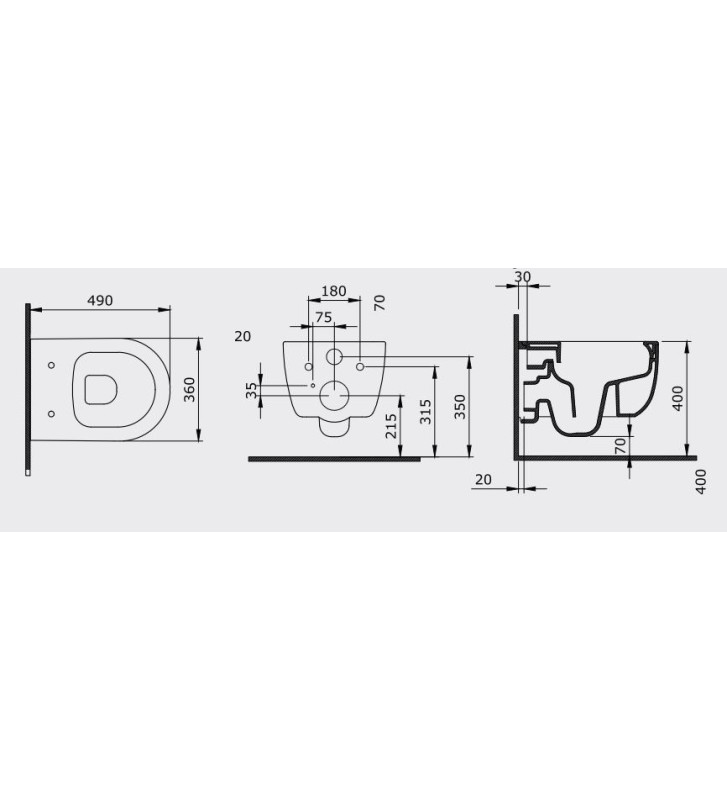 Λεκάνη Κρεμαστή Bocchi V-Tondo Rimless Λευκή με Κάλυμμα Slim Soft Closing Duroplast