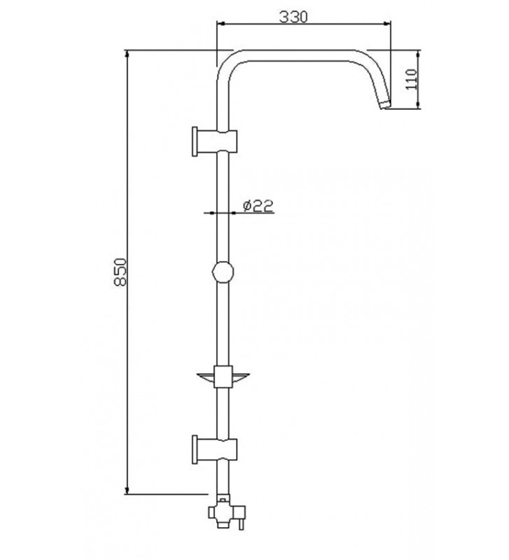 Στήλη ντουζ  TEMA RAIN QUADRO 53240