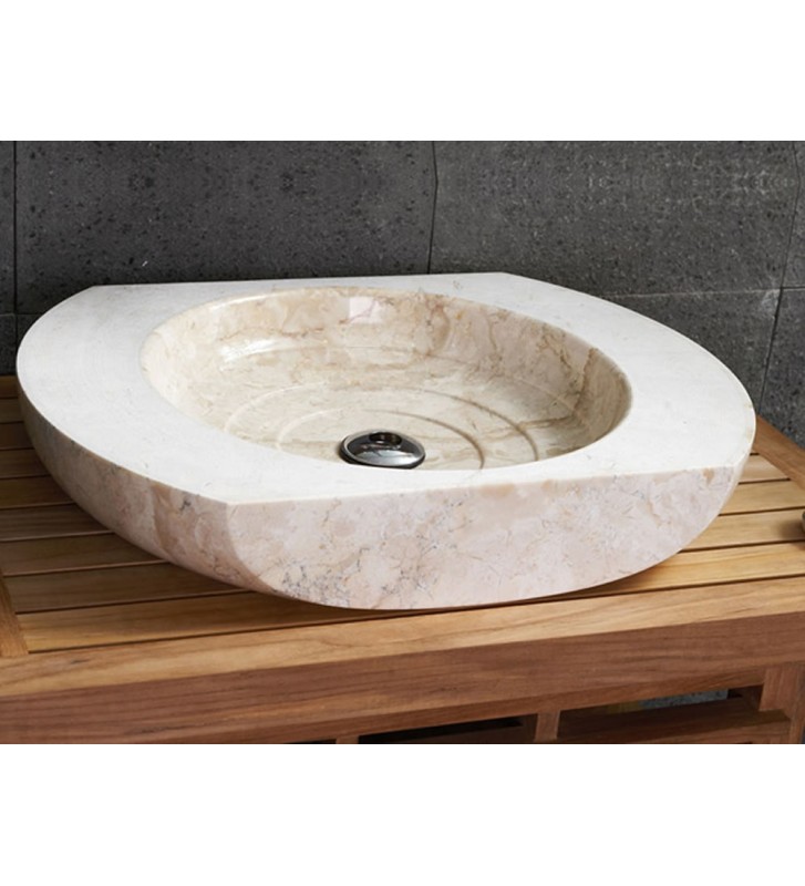 Tabletop stone washbasin Bati Hati Beige 60x45x11cm