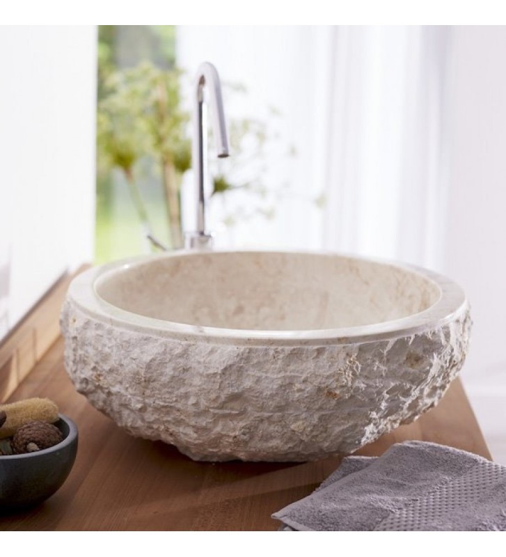 Νιπτήρας Επιτραπέζιος Πέτρινος Bati Stoone Meteor Ø40cm x 15cm