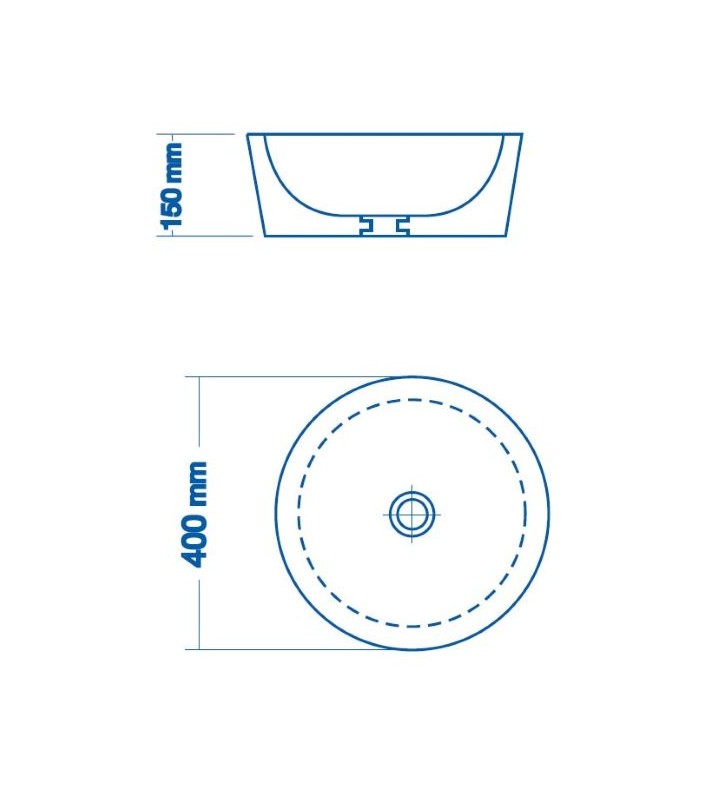 Νιπτήρας Επιτραπέζιος Πέτρινος Bati Stoone Jaya Grey-Black Ø40cm x 15cm