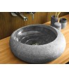 Bati Stone Nadia Gray-Black Tabletop Stone Washbasin Ø40cm x 13cm