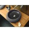 Νιπτήρας Επιτραπέζιος Πέτρινος Bati Stoone Nadia Grey-Black Ø40cm x 13cm