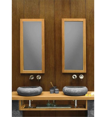 Νιπτήρας Επιτραπέζιος Πέτρινος Bati Stoone Nadia Grey-Black Ø40cm x 13cm