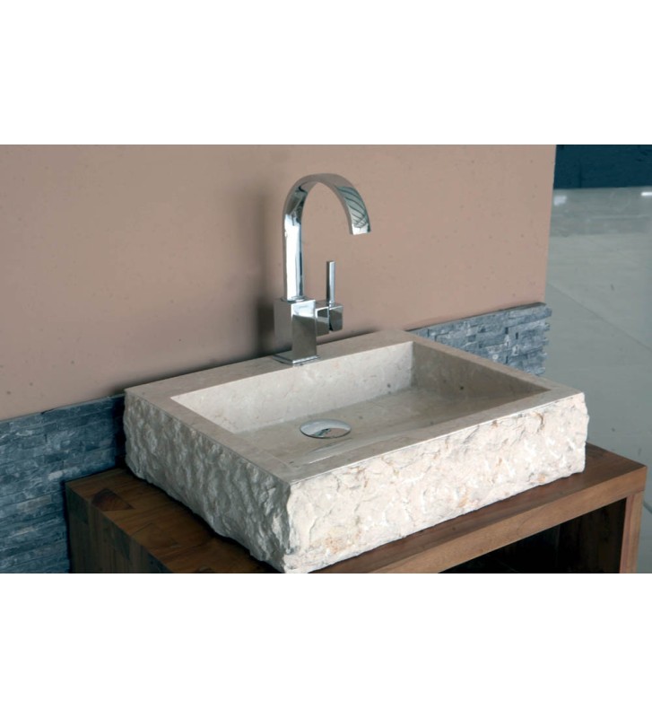 Table-top stoone washbasin Bati Stone Serok Beige 50x40x12cm