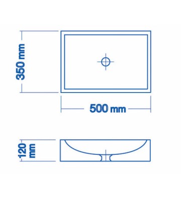 Νιπτήρας Επιτραπέζιος Πέτρινος Bati Stoone Ranya Grey-Black 50x35x12cm