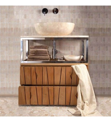 Νιπτήρας Επιτραπέζιος Πέτρινος Bati Stoone Kalia Beige 50x35x15cm