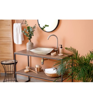 Νιπτήρας Επιτραπέζιος Πέτρινος Bati Soto Beige 43x43x13cm