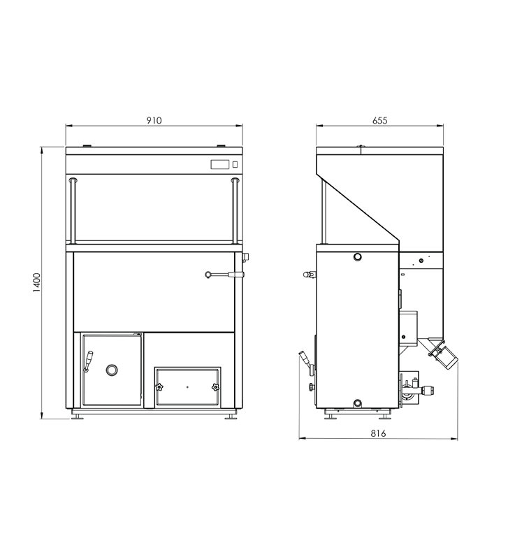 Pellet boiler (Pelett) Biodom Double Fan DF 34 (31.9 kW)