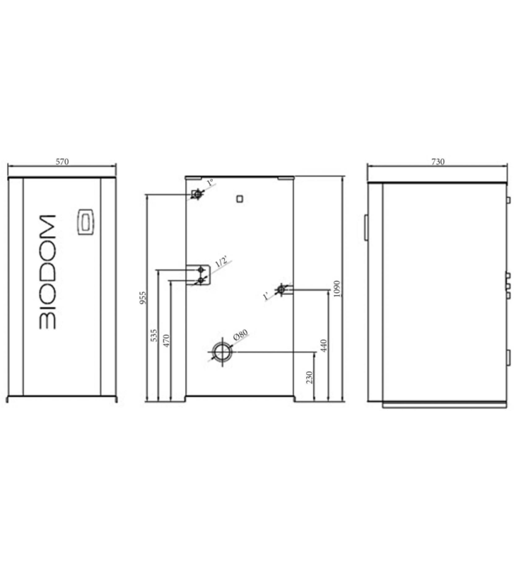 Λέβητας Πέλλετ (Pelett) Ατομική Μονάδα Biodom Compact CC 25  (17,13 kW)