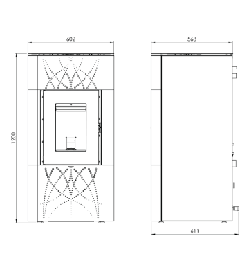 Pellet Boiler Individual Indoor Unit Biodom Color White H 25 (24.6 kW)