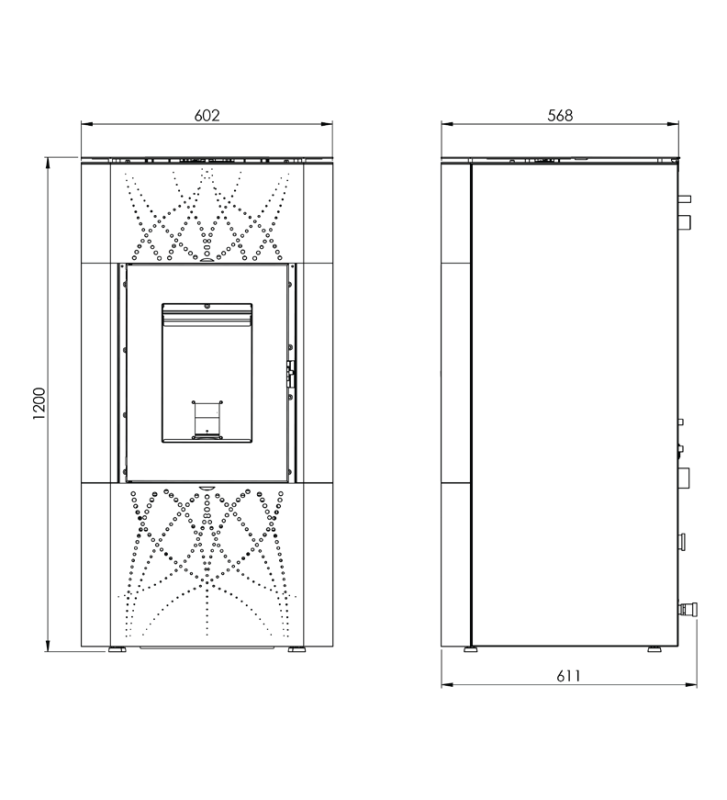 Pellet Boiler Individual Indoor Unit Biodom Color Black H 25 (24.6 kW)