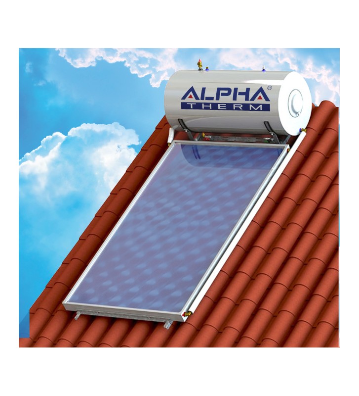 Ηλιακός Θερμοσίφωνας 200lt / 2,75m² Alpha Therm Glass Διπλής Ενέργειας (1x2,50)