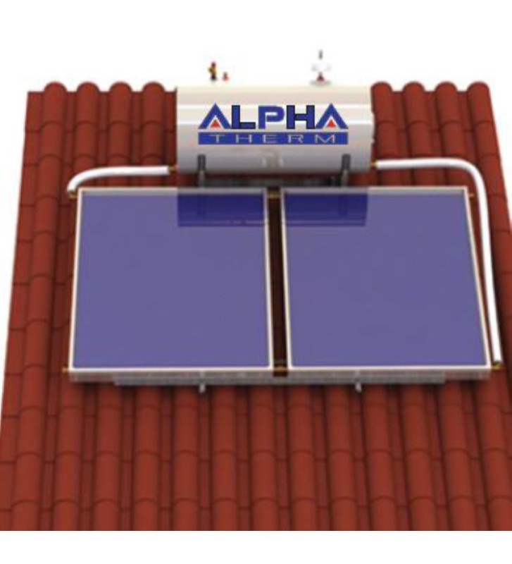 Ηλιακός Θερμοσίφωνας 300lt / 4,00m² Alpha Therm Glass Διπλής Ενέργειας (2x2,00)