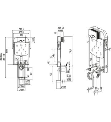 Εντοιχιζόμενο καζανάκι CREAVIT (GR5001)