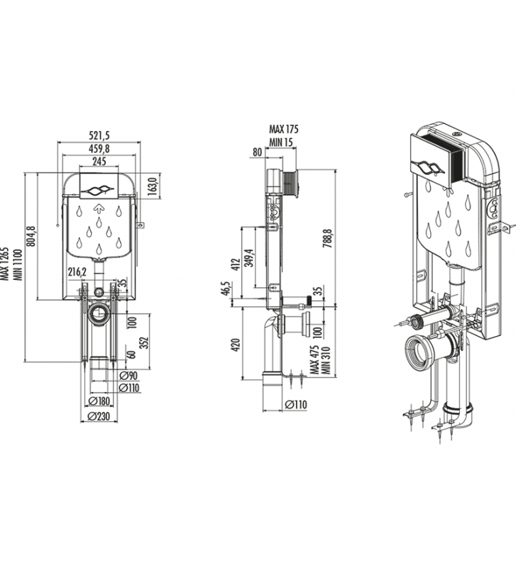 Εντοιχιζόμενο καζανάκι CREAVIT (GR5001)