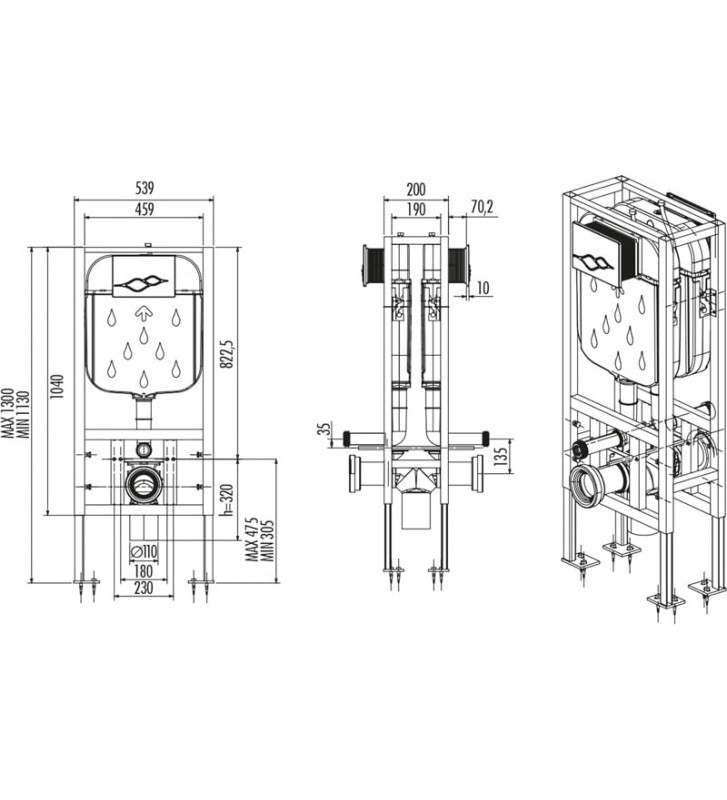 Built-in cistern Creavit self-supporting double (GR5005)