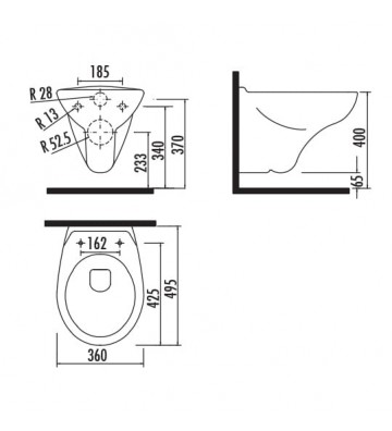 Λεκάνη Κρεμαστή  Creavit APOLLO με Κάλυμμα Thermoplast (TP320)