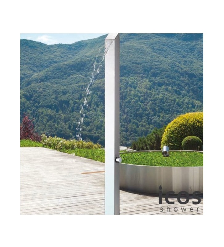 Icos Dike Outdoor Shower Column 2 Outlets Stainless Steel Height 208 cm