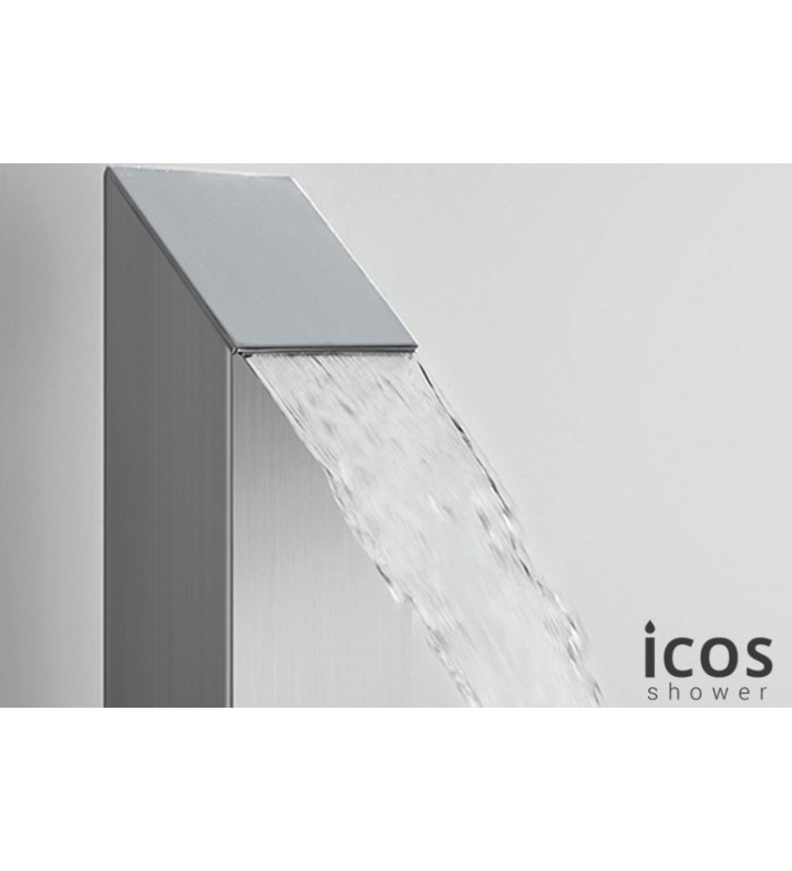 Icos Dike Outdoor Shower Column 2 Outlets Stainless Steel Height 208 cm
