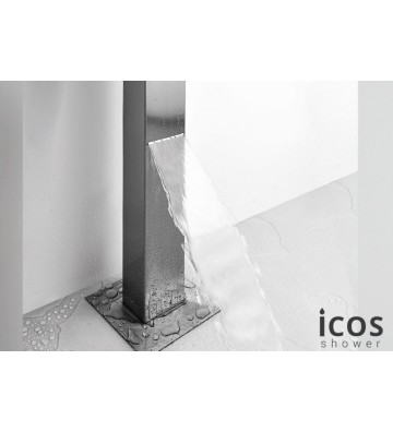 Icos Dike Outdoor Shower Column 2 Outlets Stainless Steel Height 208 cm