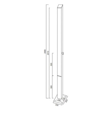Icos Dike Outdoor Shower Column 2 Outlets Stainless Steel Height 208 cm