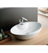 Tabletop White Porcelain Sink With Serel Faucet Hole 55 x 41 cm (CH34-300)