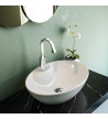 Tabletop White Porcelain Sink With Serel Faucet Hole 55 x 41 cm (CH34-300)