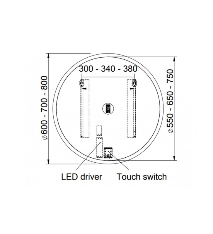 Bathroom Mirror Illuminated Led Round Luminor Idol Ø70 cm.