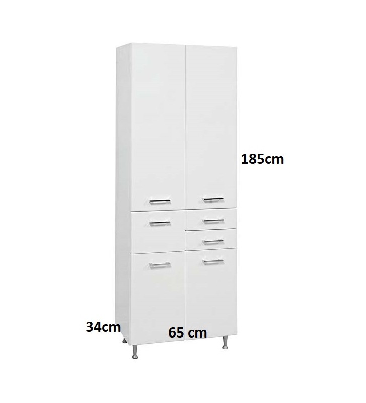 Mabo Liv Mdf Flooring Double Column Bathroom White Lacquer (185x65x34)