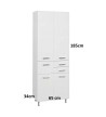 Mabo Liv Mdf Flooring Double Column Bathroom White Lacquer (185x65x34)